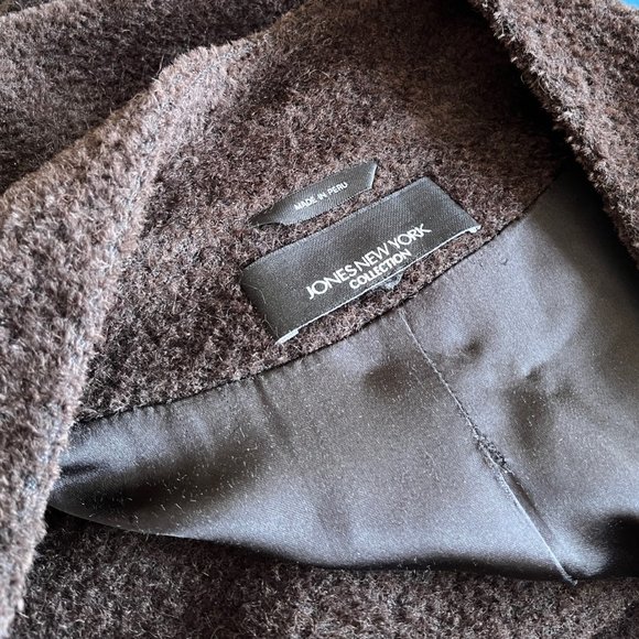 Women's Alpaca & Wool Coat, Size XL, Brown - Picture 6 of 9